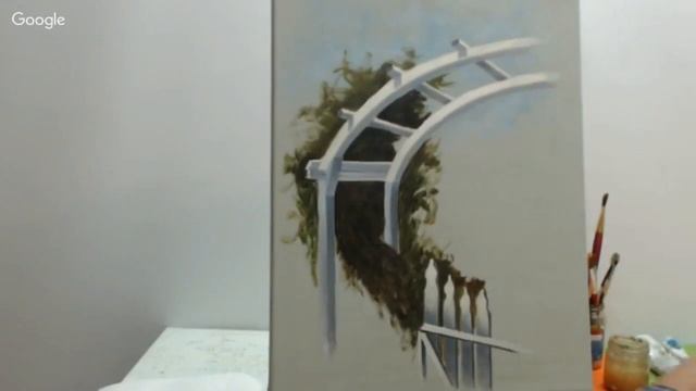 Как рисовать розу или как нарисовать цветы когда они растут вокруг беседки. Уроки живописи цветы смотреть онлайн