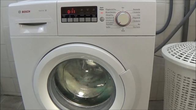 BOSCH WAB28220 washing machine, 400 rpm centrifuge and pumping wash program test example movie #269 смотреть онлайн
