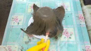 Вазон из цемента и тряпки своими руками. Кашпо для цветов в виде лилии. Декор для сада