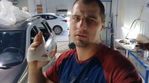 Замена заднего крыла на лада Калина, покраска"мокрым по мокрому"