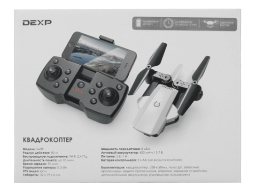 Квадрокоптер DEXP Swift 1 / Квадрокоптер / Дрон смотреть онлайн