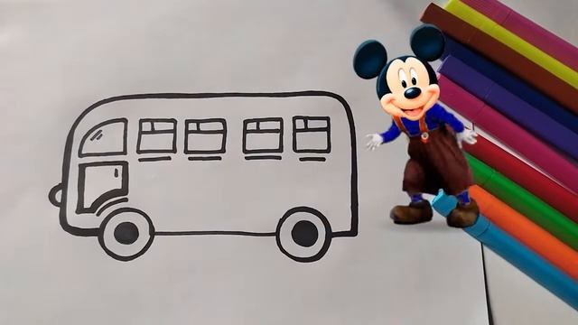 BUS DRAWING | РИСОВАНИЕ АВТОБУСА | BOLALAR UCHUN AVTOBUS RASMINI CHIZISH смотреть онлайн
