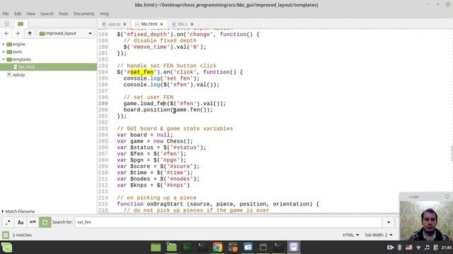 Web based GUI for UCI chess engine: fixing layout & setting position from FEN string on button clic смотреть онлайн