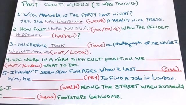 Past Continuous - 6 exercícios смотреть онлайн