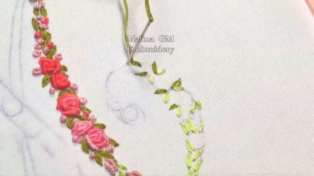 HAND EMBROIDERY  How To Embroider A Letter M  Rococo Roses