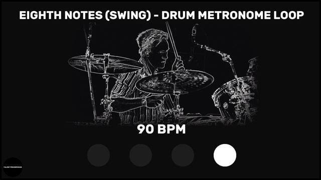 Eighth Notes (Swing) | Drum Metronome Loop | 90 BPM смотреть онлайн