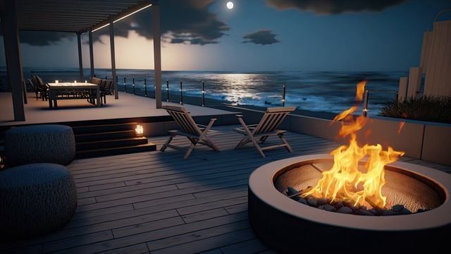 Посидите на террасе с видом на море и потрескивающим костром смотреть онлайн