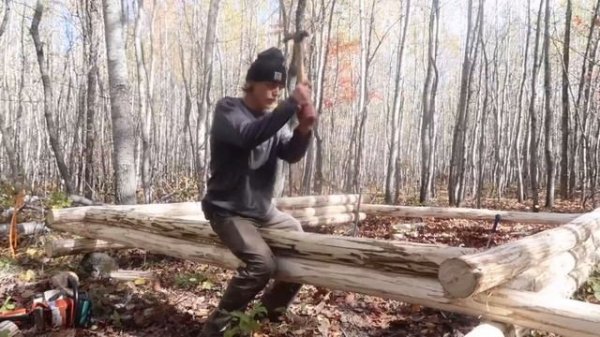 Simple Off Grid Log Cabin Build: Easy Wall Construction (Butt And Pass)