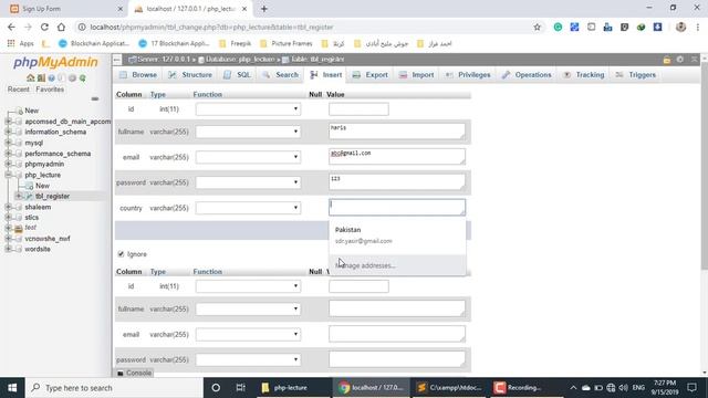 Creating database connection and saving data to database in php Part (12/36) смотреть онлайн