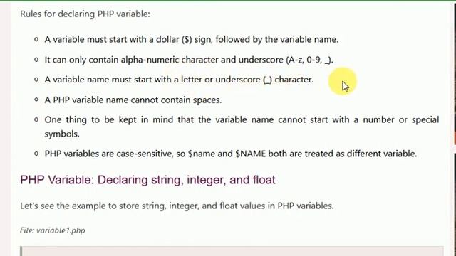 VARIABLES OVERVIEW | variables in php смотреть онлайн