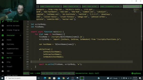 Bitburner Part 9 Quick Guide of Useful Scripts
