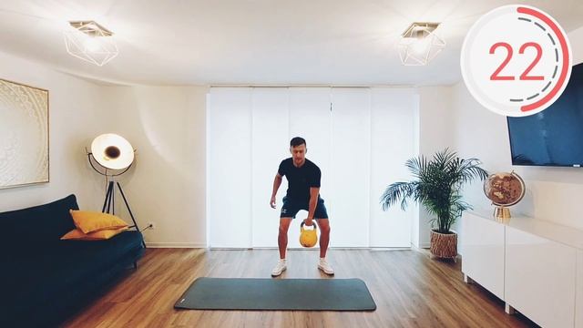 Домашняя  высокоинтенсивная интервальная тренировка с гирей на всё тело. #hiit #homeworkout