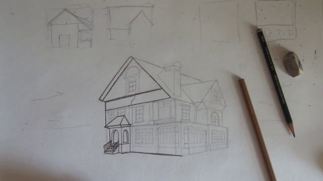 Как нарисовать дом / How to draw home смотреть онлайн