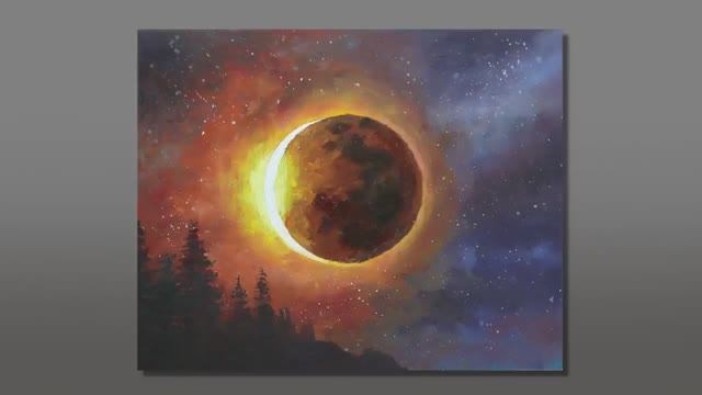 (3 Correa Art) Acrylic Painting Solar Eclipse 2019 смотреть онлайн