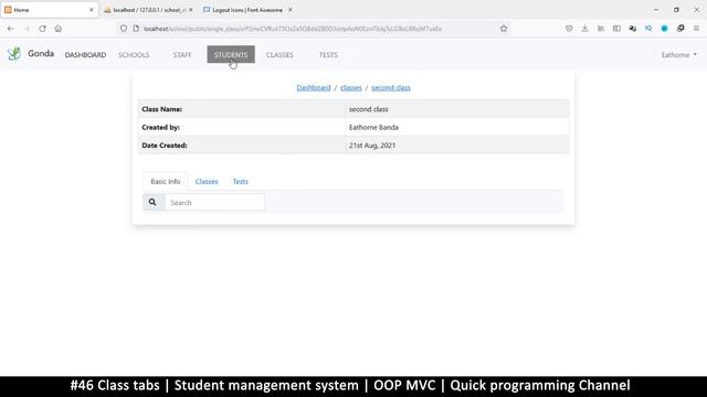 #46 Activating class tabs | Student management system in PHP | OOP MVC | Quick programming tutorial смотреть онлайн