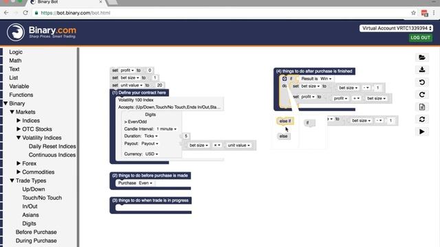 How to Create D’Alembert Strategy Using Binary Bot Creator- Binary.com смотреть онлайн