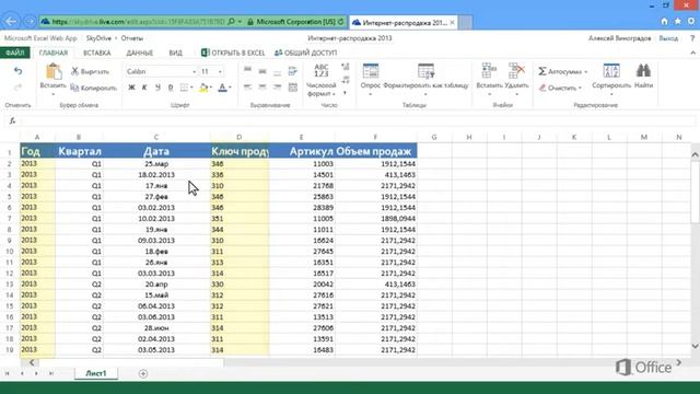 Excel Основные советы по работе в Excel Online