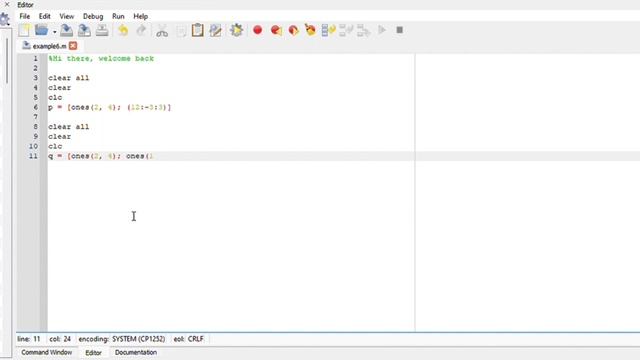 Use command ones and zeros to create a matrix. q = [ones(2, 4); ones(1, 2) zeros(1,2); смотреть онлайн