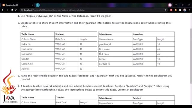 DBMS Question Session Task No 04 | 1st Year | Semester 01 | Java Institute | Zahara Rasheeda смотреть онлайн