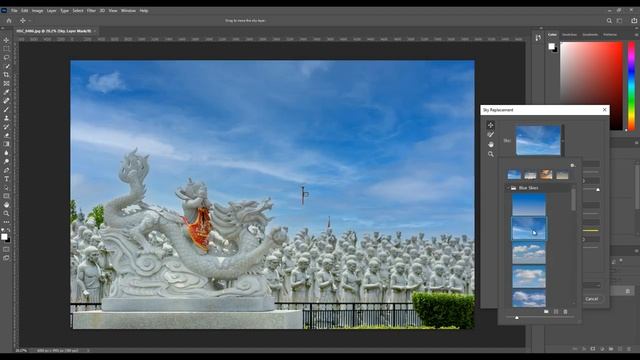 Change Sky Background With One Click - Adobe Photoshop "New Automatic Sky Replacement Tool" смотреть онлайн