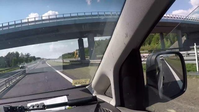 Польша дорога. Пригород Варшавы, путь в Познань. смотреть онлайн