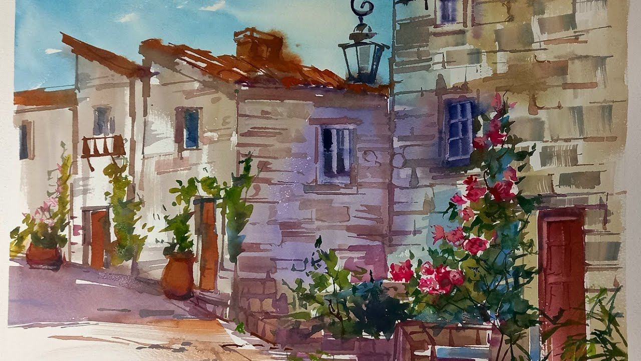 Рисуем летнее настроение акварелью, быстро, просто, подробно смотреть онлайн