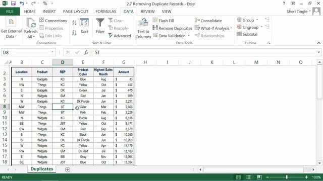 Microsoft Office Excel 2013 Tutorial: Removing Duplicate Records | K Alliance смотреть онлайн