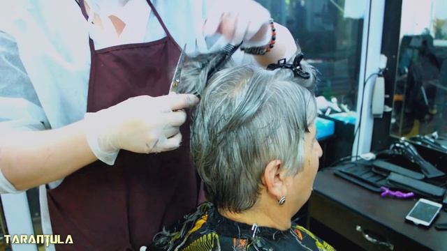 GRAY SHORT HAIRCUT - NATURAL COLOR OVER 70 FOR GRANDMA смотреть онлайн