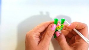"Переплетенные сердца" Браслет из резинок на рогатке Entwined hearts tutorial DIY Loom bands