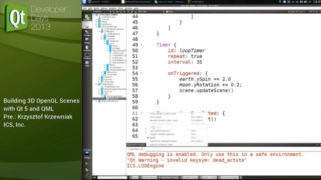 QtDD13 - Krzysztof Krzewniak - Building 3D OpenGL Scenes with Qt 5 and QML смотреть онлайн