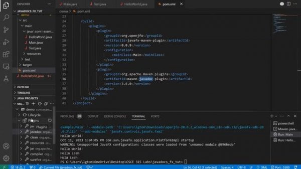 How To: Generate Javadocs for JavaFX project using VSCode and Maven