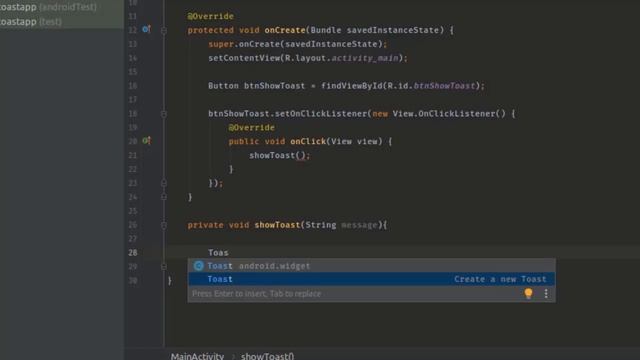 Toast Message in Android App | Create Toast in Android | Android Studio Tutorial смотреть онлайн