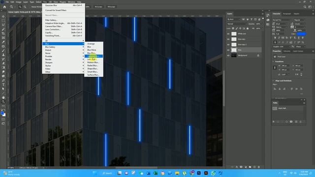 Learn How to make linear light effects in photoshop | Facade Lighting Design | Dynamic Lighting смотреть онлайн