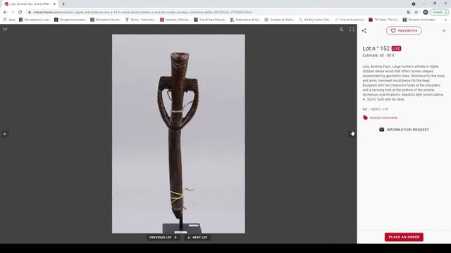 Vichy Encheres - Musical Instruments - Auction Review - 1st May 2021 (FRANCE) смотреть онлайн