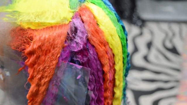 Mykey OHalloran Paints a Rainbow on Jandoras Afro with Manic Panic Professional  Classic Hair Dy