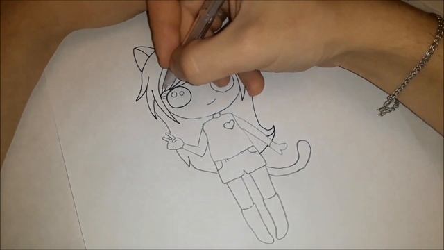 Как нарисовать ДЕВУШКУ КОШКУ? Простые рисунки смотреть онлайн