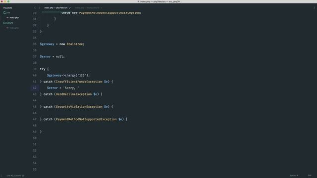 What's new in PHP 7.1: Grouped exception catching (8/12) смотреть онлайн