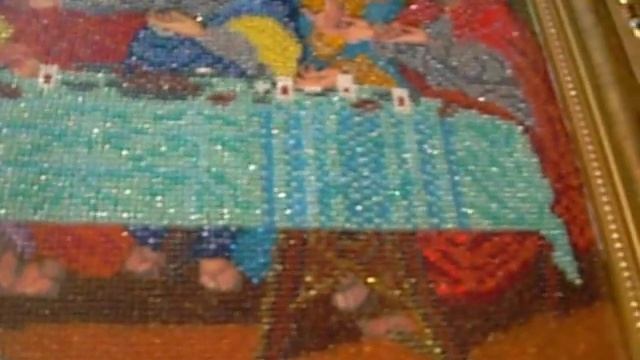 Икона из бисера Тайна Вечеря Ікона вишита бісером Тайная Вечеря смотреть онлайн