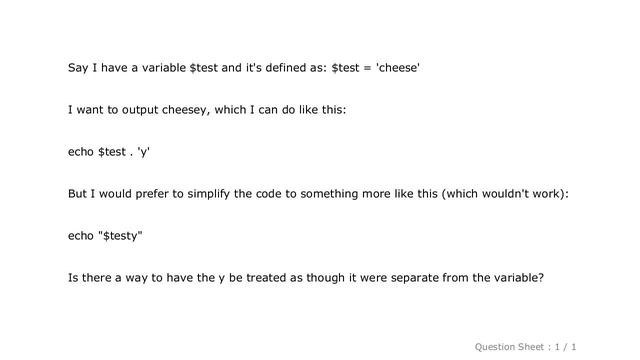 PHP : Mixing a PHP variable with a string literal смотреть онлайн