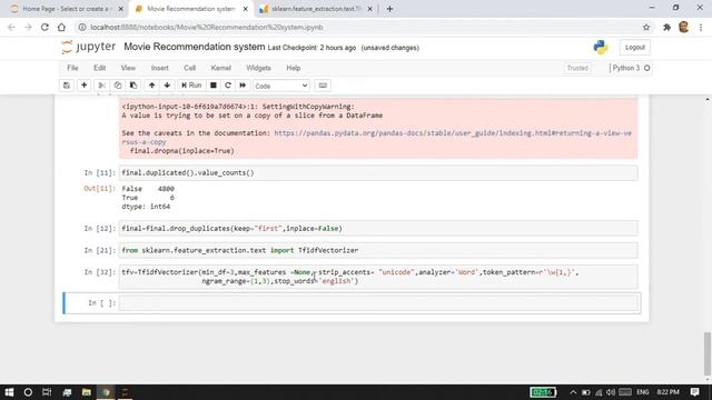 Simple Movie Recommendation System | Python | TF-IDF Vectorizer | NLP смотреть онлайн