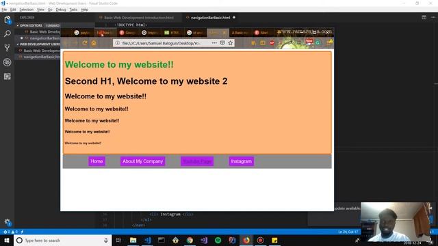 How to make a basic Navigation Bar with No Javascript Part 1 смотреть онлайн