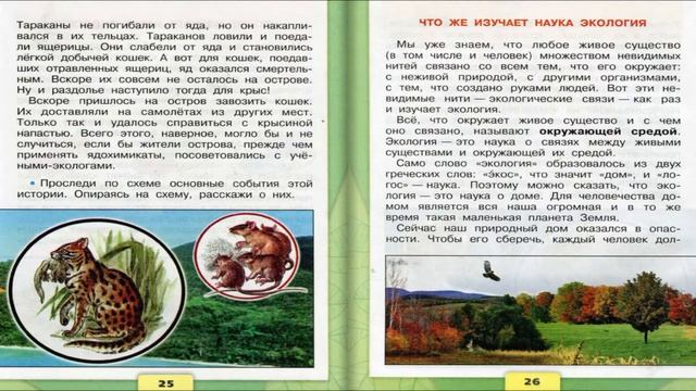 Что такое экология. Окружающий мир. 3 класс, 1 часть. Учебник А. Плешаков стр. 24-28 смотреть онлайн