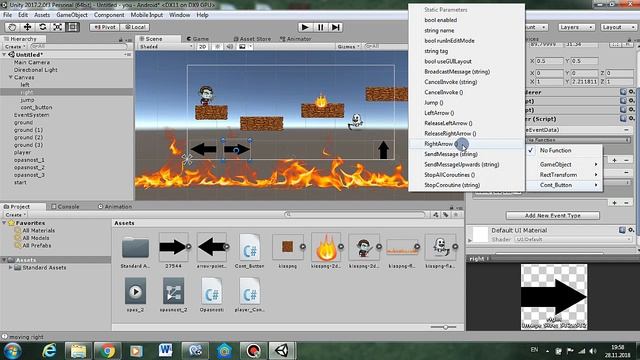 Unity3d #3 - Передвижение 2D персонажа с помощью сенсорных кнопок на экране (button) смотреть онлайн