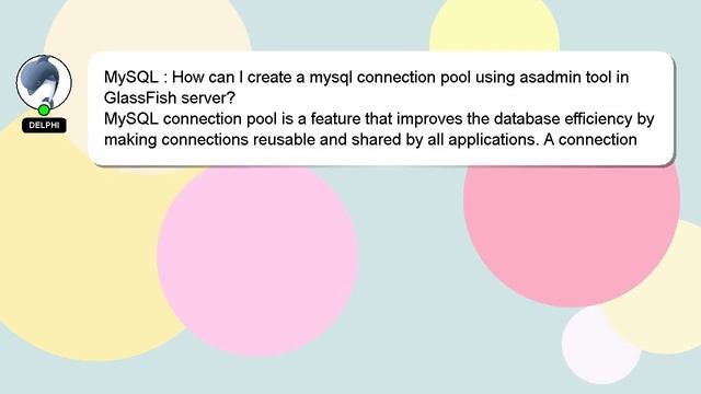 MySQL : How can I create a mysql connection pool using asadmin tool in GlassFish server? смотреть онлайн