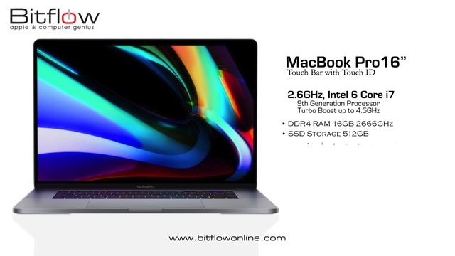MacBook Pro 2.6GHz, 6C, 512GB, Retina 16