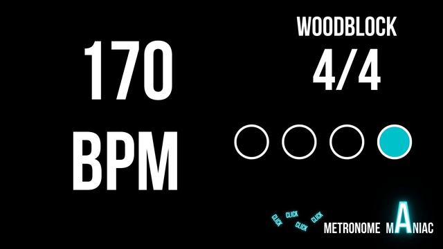 Metronome 170 BPM 4/4 - Woodblock смотреть онлайн