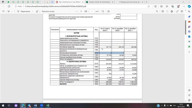 Расчет чистых активов по балансу смотреть онлайн