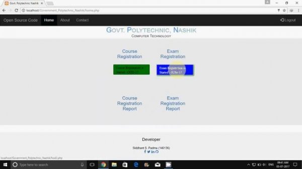 Online Registration System Project | Government Polytechnic Nashik | php