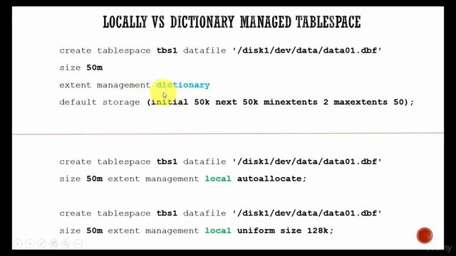 050 Oracle DBA Complete Tutorial - Extent Management Local vs Dictionary managed смотреть онлайн