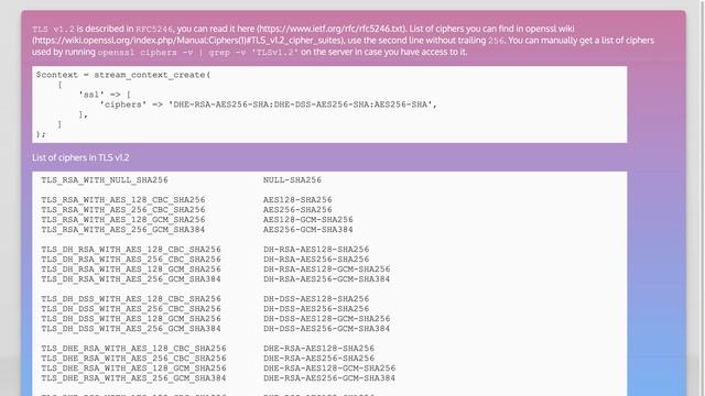 TLS v1.2 ciphers to use in PHP NUSOAP SoapClient смотреть онлайн